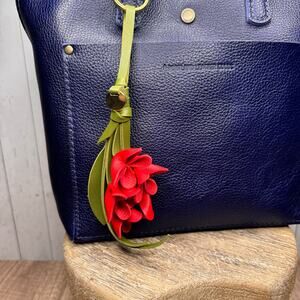 Flower Bag Charm Red Flower Fuchsia Lobelia Flowers Purse Accessory